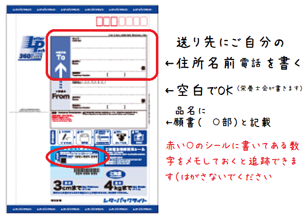 レターパックライト記入例